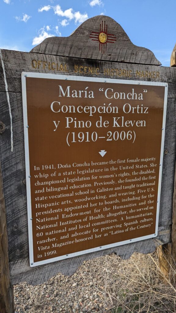 Historic marker for Maria “Concha” Conception Ortiz y Pino de Kleven. 