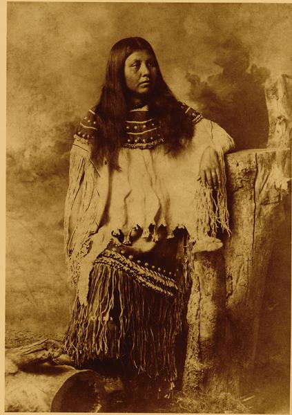 Ramona Chihuahua Daklugie, wife of Ace Daklugie (nephew of Geronimo), a good friend and source of information over many years.  Shown here in her wedding attire.
