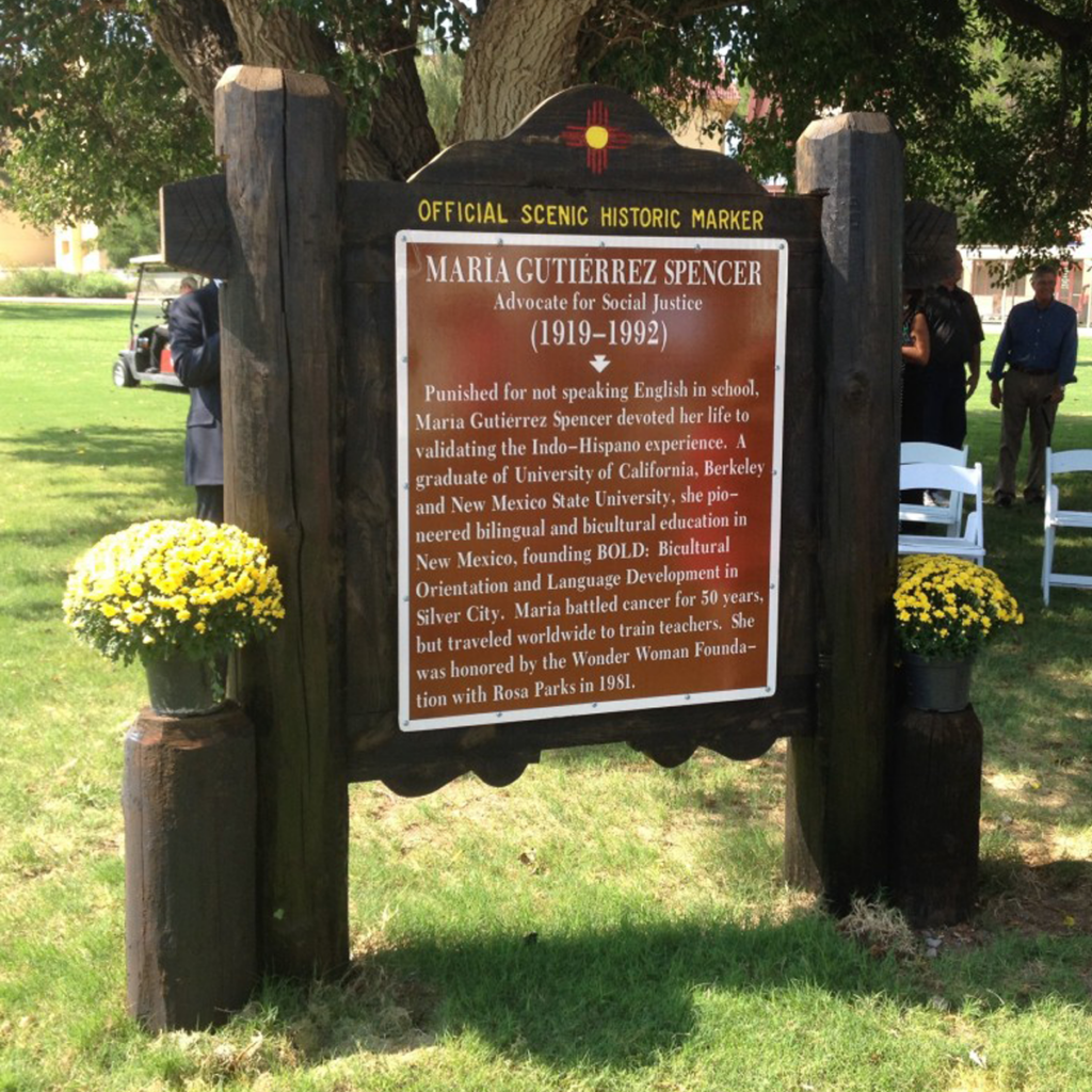 Maria Gutierrez Spencer historic marker.