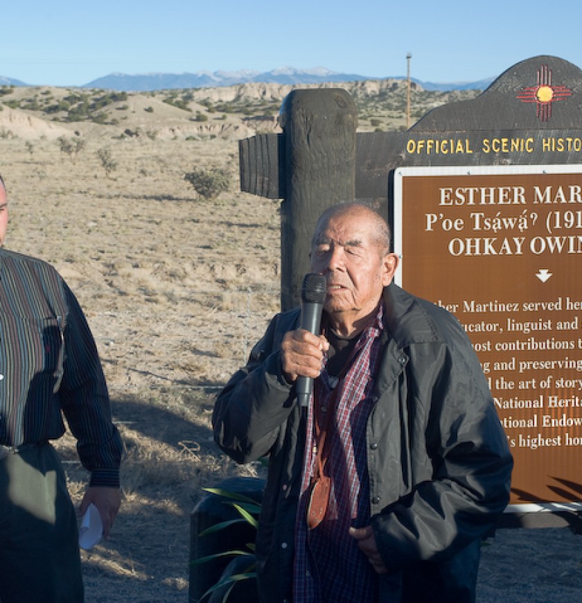 Historic marker installation ceremony for Esther Martinez, P'oe Tsawa. 