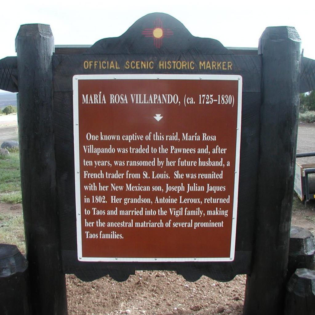 Historic marker for Maria Rosa Villapando