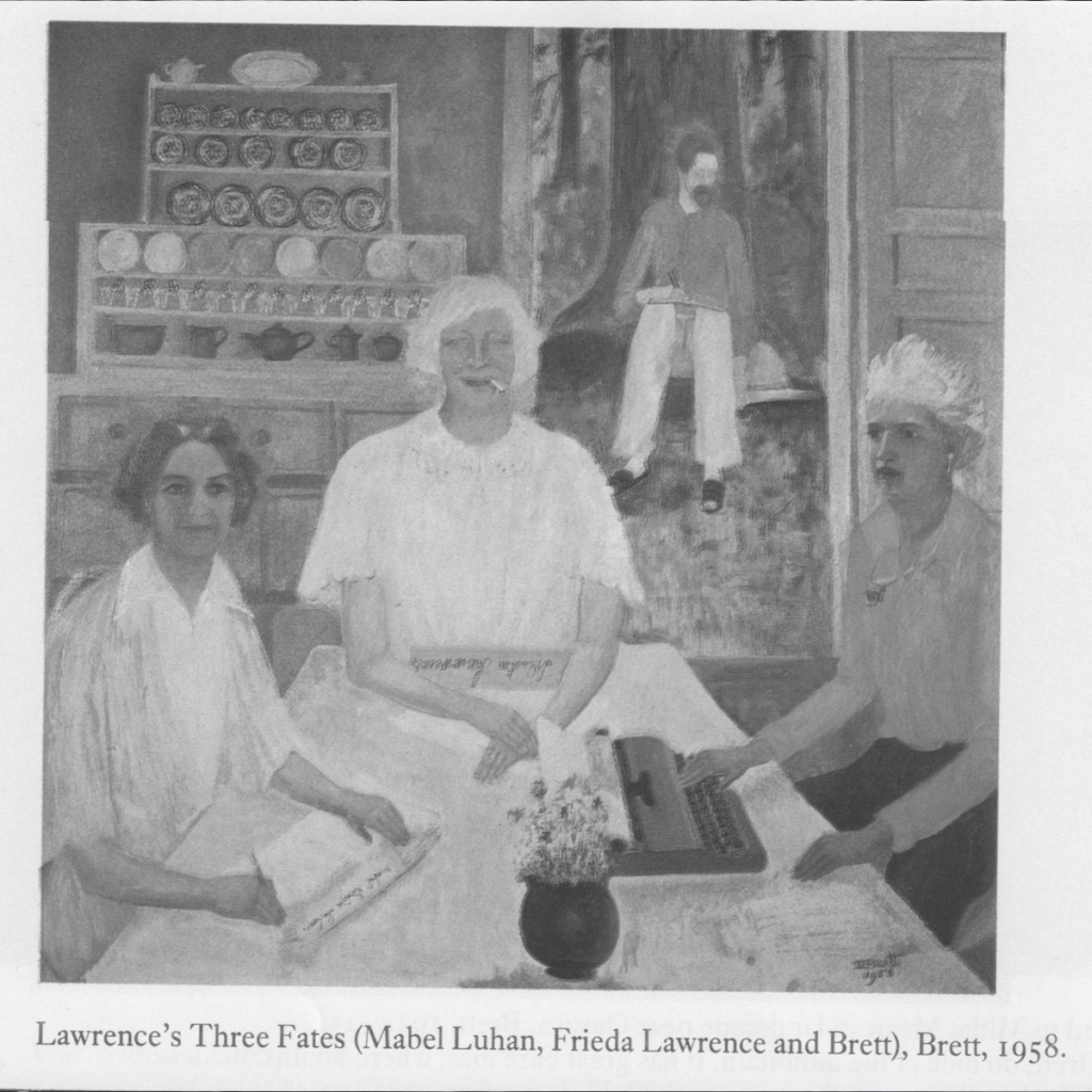 Painting "Lawrence's Three Fates" by Dorothy Eugenie Brett.