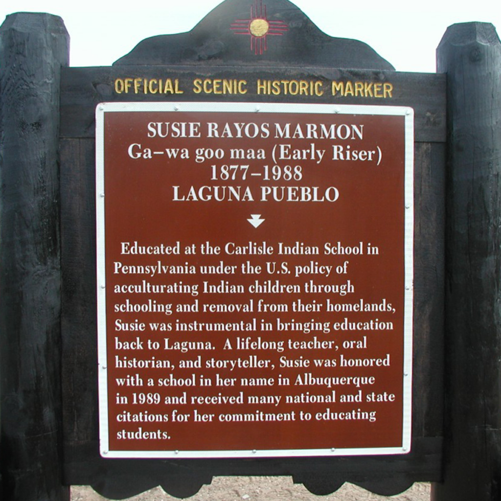 Susie Rayos Marmon (Ga-wa goo maa) historic marker.