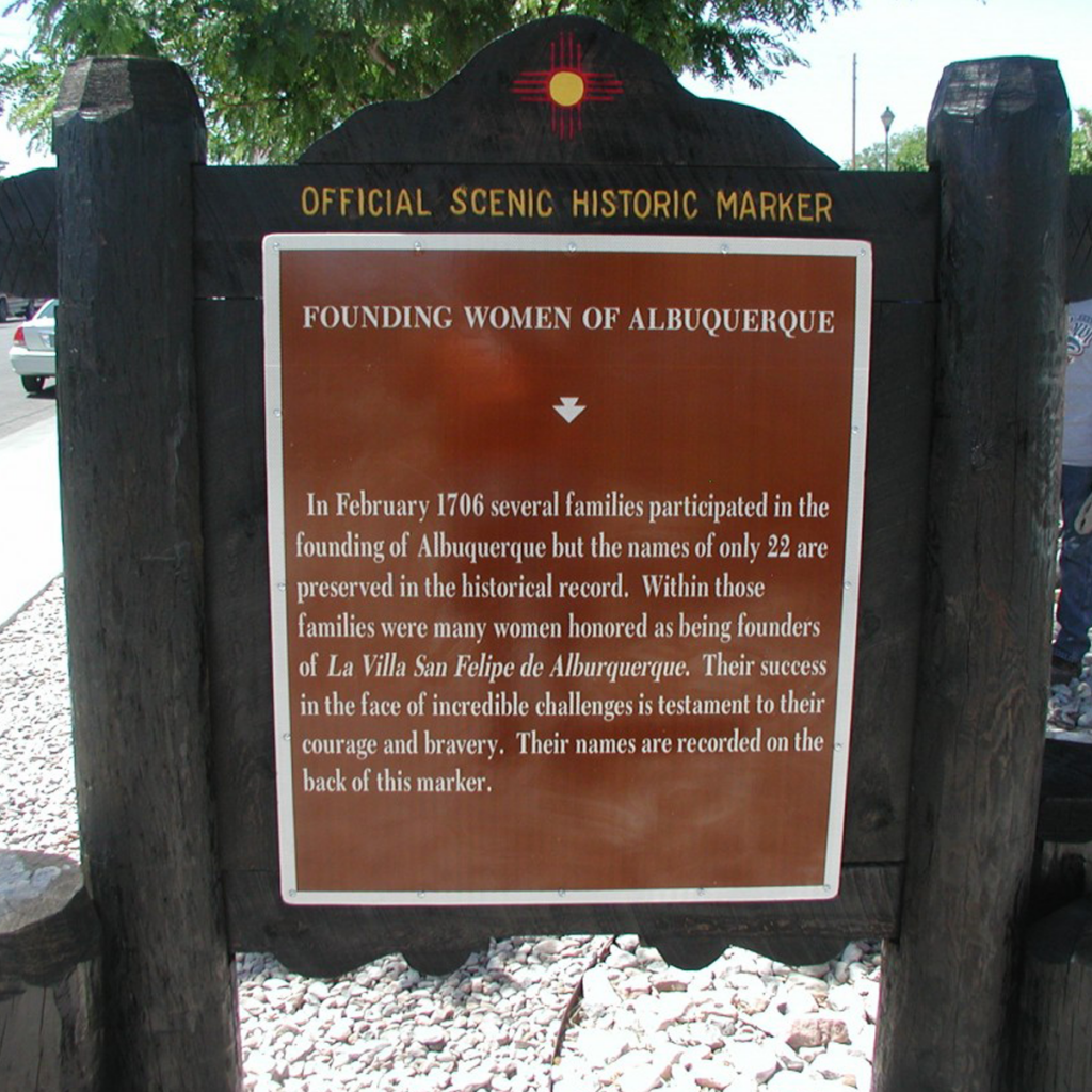 Historic marker for Founding Women of Albuquerque.